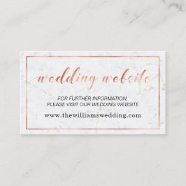 Marble & Copper Typography Bröllop webbplats Tilläggskort