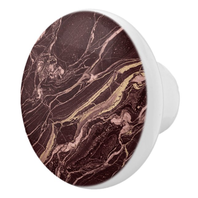 Marble Dark Red Elegant Luxury Modern Aesthetic Knopp (Höger)