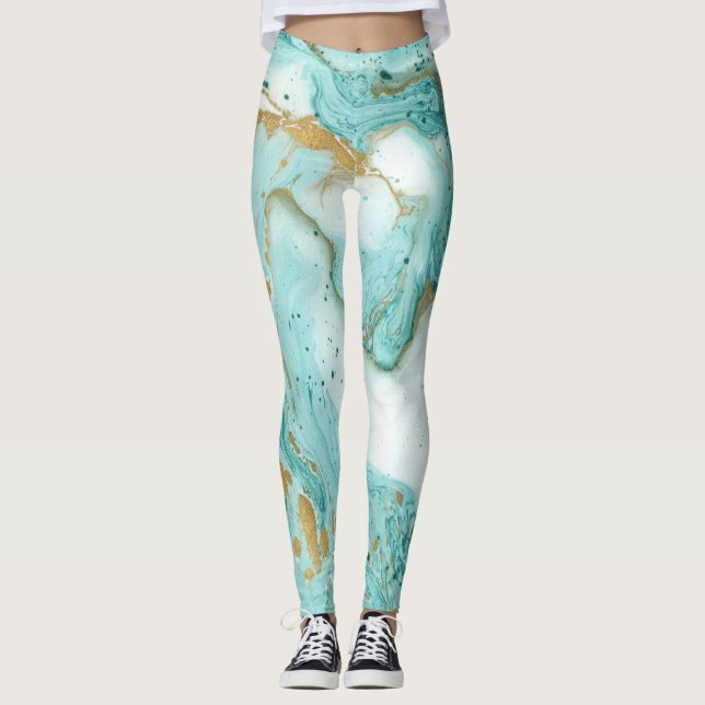 Marble decorative struktur, konstnärlig abstrakt-f leggings (Framsida)