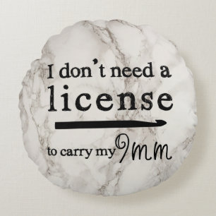 Marble Design för Crochet Krok-licenser Rund Kudde