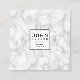 Marble Design Modern Monogram Elegant Square Busin Fyrkantigt Visitkort