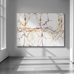 Marble designade Guld-sjön med fyra grenar Canvastryck