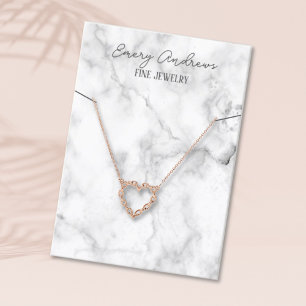 Marble Designer Jewelry Necklace Holder Visning Visitkort