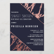 Marble Diagonal Sweet 16, marmor, blå Ro Guld