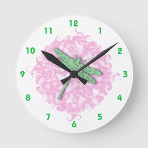 Marble Dragonfly Wall Clock Rund Klocka