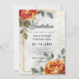 Marble Dreams: Orange Ro Elegance Collection Inbjudningar