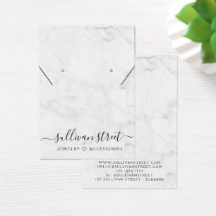 Marble Earrings Necklace Visning Card Visitkort