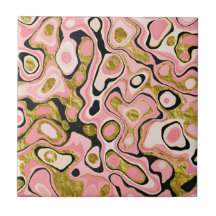 Marble Effect abstrakt Rosa Guld Glitter