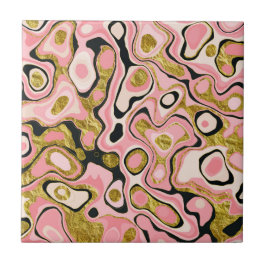 Marble Effect abstrakt Rosa Guld Glitter Kakelplatta