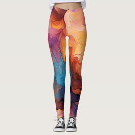 Marble Effect Camouflage Leggings