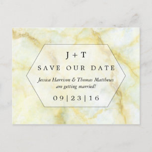 Marble Effect Elegant Bröllop spara datum Meddelande Vykort