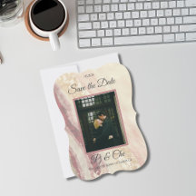 Marble Elegant bröllop sparar datumet