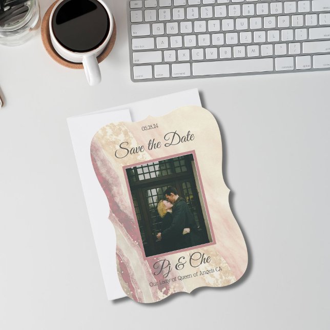 Marble Elegant bröllop sparar datumet Spara Datumet (Skapare uppladdad)