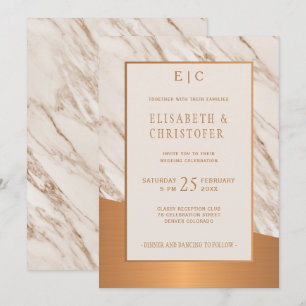 Marble elegant Classo bröllopsinbjudan Inbjudningar