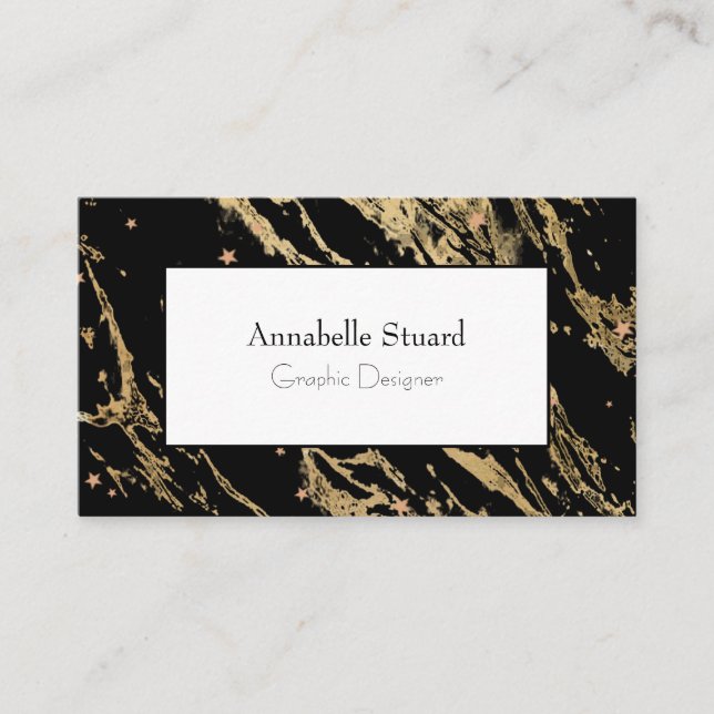 Marble Elegant Guld Professionell Visitkort (Framsida)