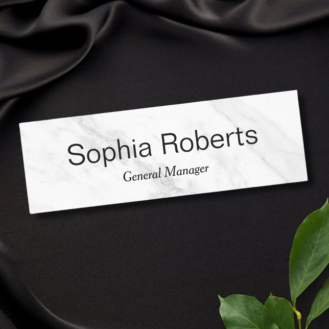 Marble Employee Personal Magnetic Namn bricka Badg Namnbricka (White Marble Name Badge)