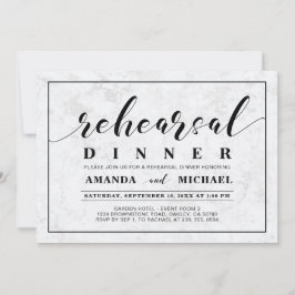 Marble | Enkel Modern Bröllopsrepetition Middag Inbjudningar