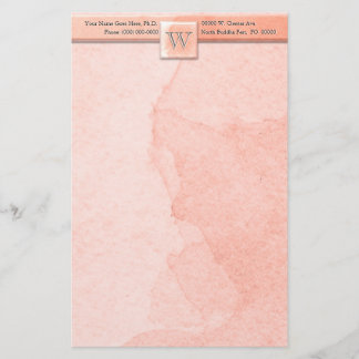 Marble Etched Monogram (Rosa) Brevpapper