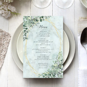 Marble Eucalyptus Greenery Elegant bröllop Menu