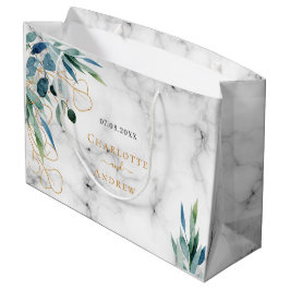 Marble eucalyptus greenery guld namn bröllop