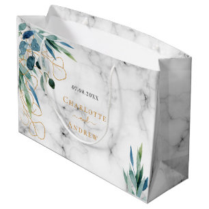 Marble eucalyptus greenery guld namn bröllop