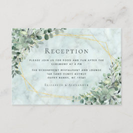 Marble Eucalyptus Greenery Guld Wedding Reception Tilläggskort