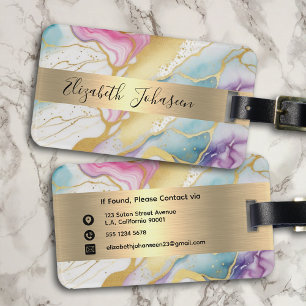 Marble Faux Gold Foil Rand Bagagebricka