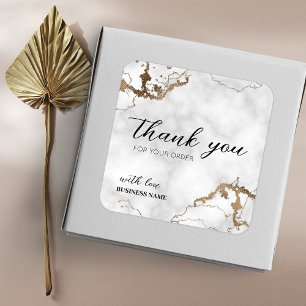 Marble Faux Guld Elegant Tack for Purchase Fyrkantigt Klistermärke