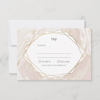 Marble Faux Guld Geometric Ram OSA Kort