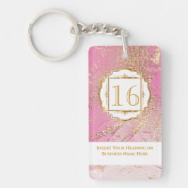 Marble faux ro guld foil rosa geode chic nyckelring