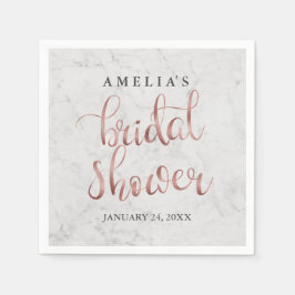 Marble Faux Ro Guld Möhippa Napkin Pappersservett