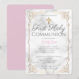 Marble First Heliga Communion-inbjudningar för fli Inbjudningar