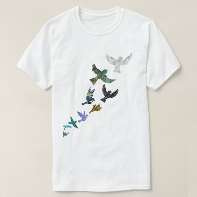 Marble Flies bird T-shirt (Design framsida)