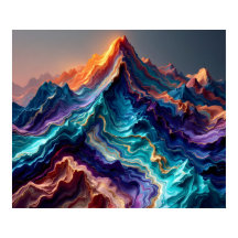 Marble Flow Mountains – Färgglad Abstrakt Konst Po