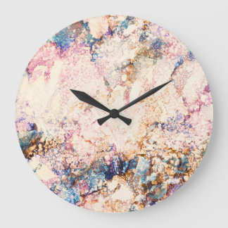 Marble Fluid Abstrakt Mönster Stor Klocka