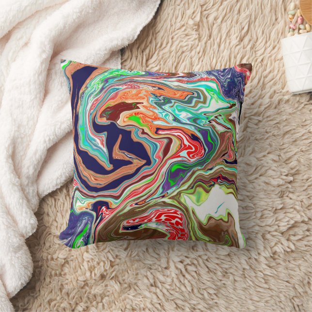 Marble Fluid Art-sprängning Kudde (Filt)