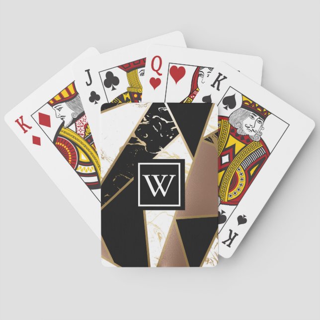 Marble Foil Geometric Mosaic Casinokort (Baksidan)