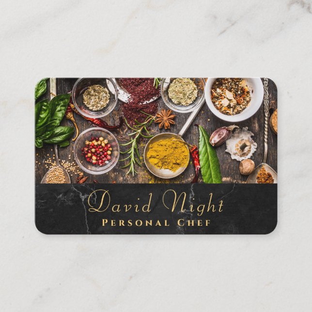 Marble Food Design Personal Chef Catering Visitkort (Framsida)