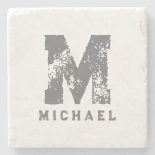 Marble för Coola av elegant Monogram- för ursprung Stenunderlägg