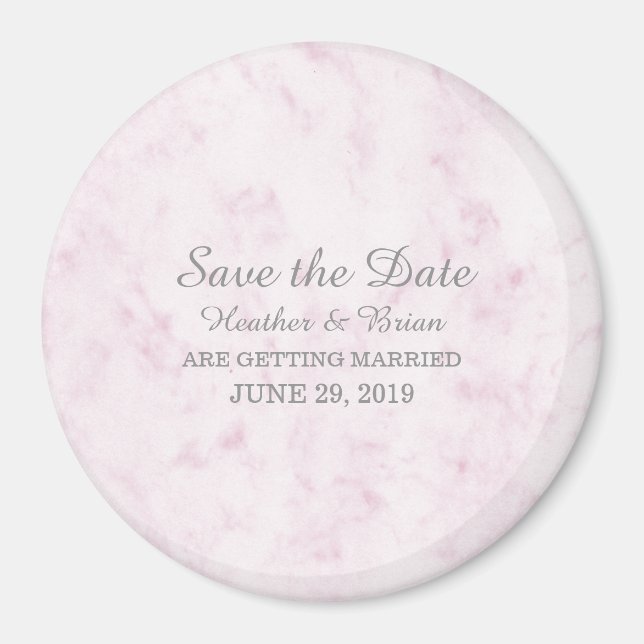 Marble för  Rosa Elegant Spara datum Magnet (Framsidan)
