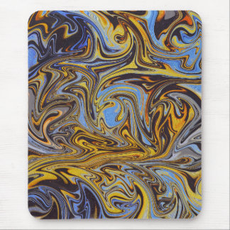 Marble Forms – Blue & Gold Art Mouse Pad Musmatta