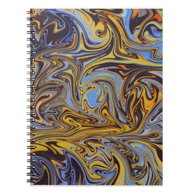 Marble Forms – Blue & Gold Artistic Notebook Anteckningsbok (Framsidan)
