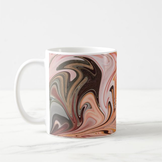 Marble Forms – Pink & Beige Soft Marble Kaffemugg (Vänster)