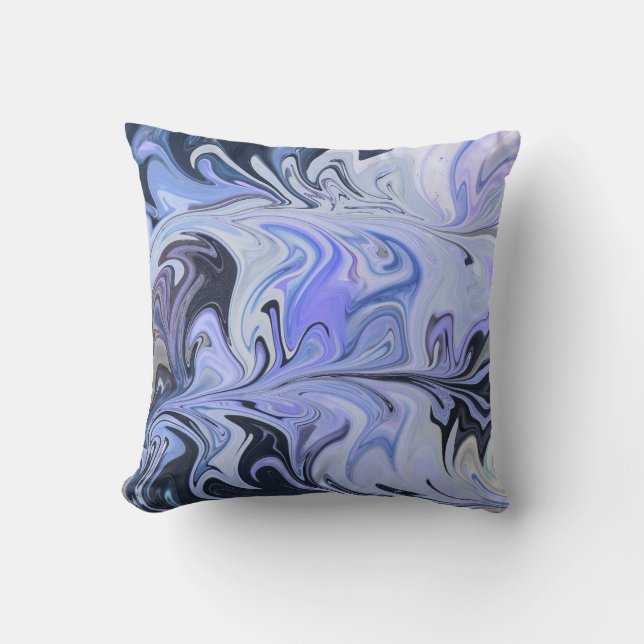 Marble Forms – White & Grey Minimal Texture Kudde (Framsida)