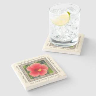 Marble-foto underlägg med orange hibiscus
