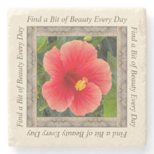 Marble-foto underlägg med orange hibiscus