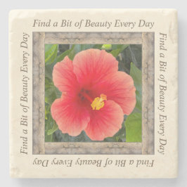 Marble-foto underlägg med orange hibiscus