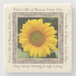 Marble-fotot underlägg med glad solros