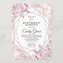 marble Geometric Födelsedagsfest inbjudan