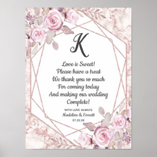 marble Geometric Kärlek är Sweet Treat Bord Poster